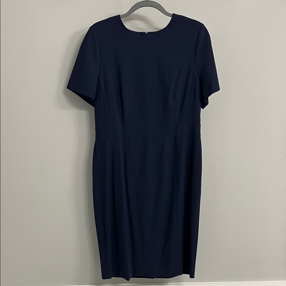 Ann Taylor Elegant Navy Short Sleeve Dress